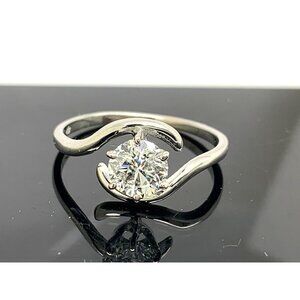 Engagement Ring Diamond 1.25ct Solitaire 10k White Gold Wedding Women's Size 10